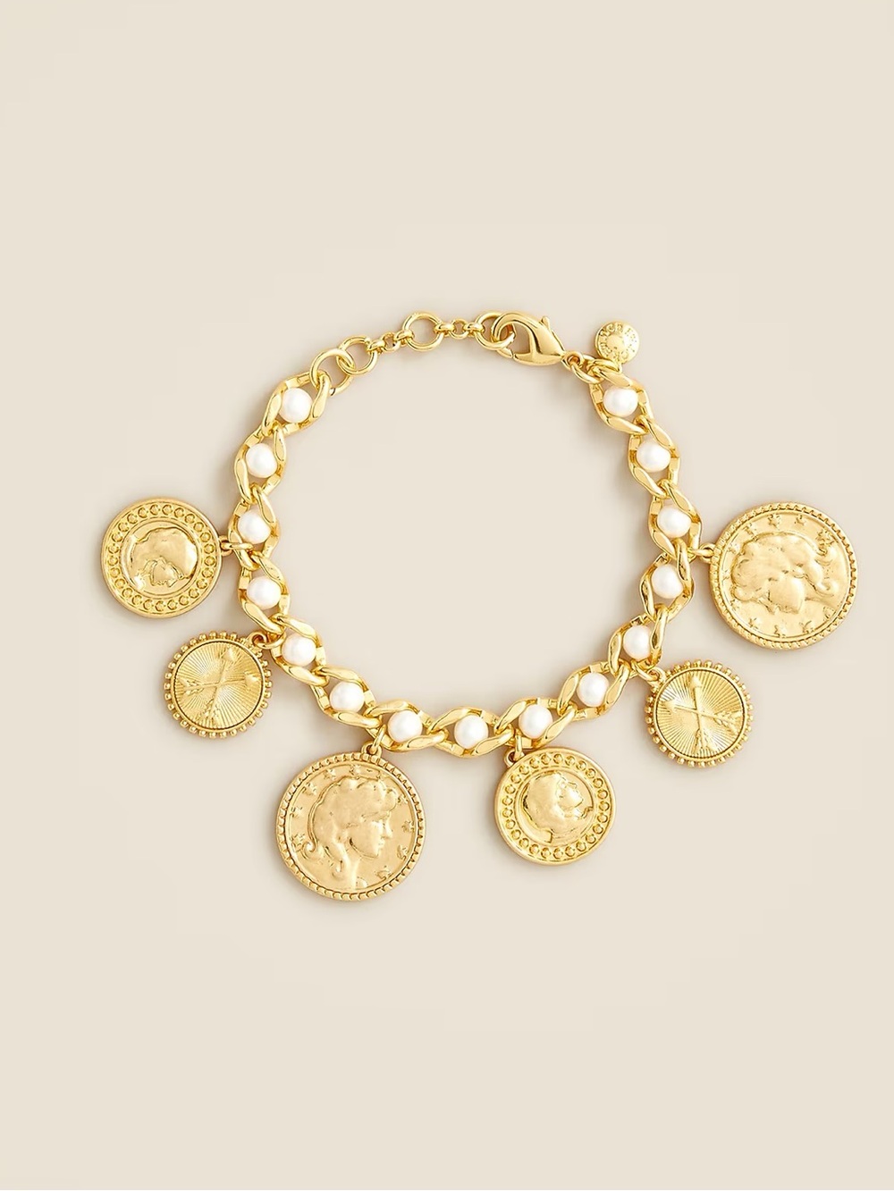 J crew Coin and pearl chain bracelet